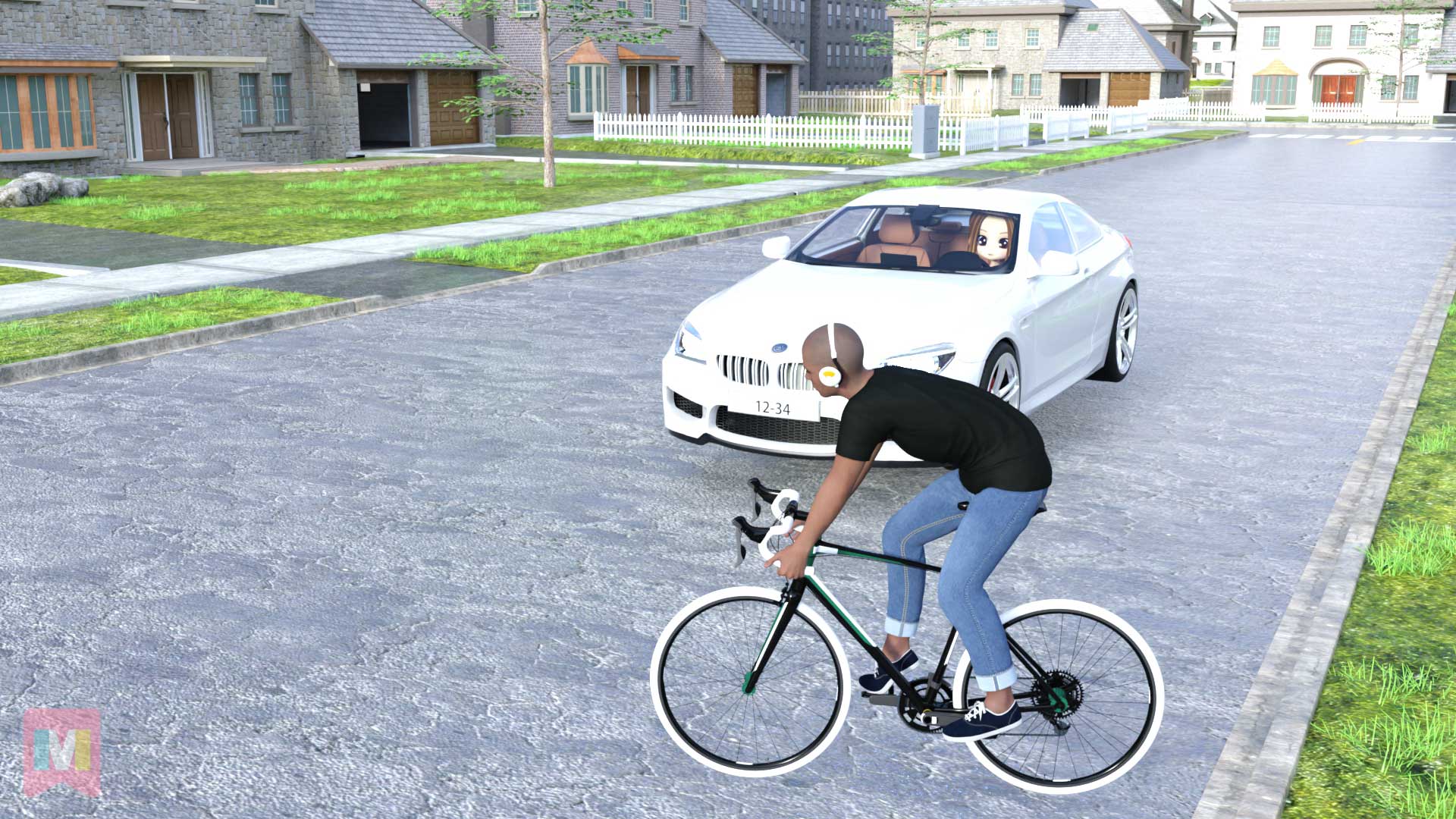 イヤホン装着しながら自転車運転